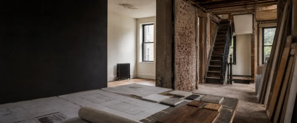 Architectural plans connecting a Brooklyn brownstone renovation and a Manhattan pre-war apartment