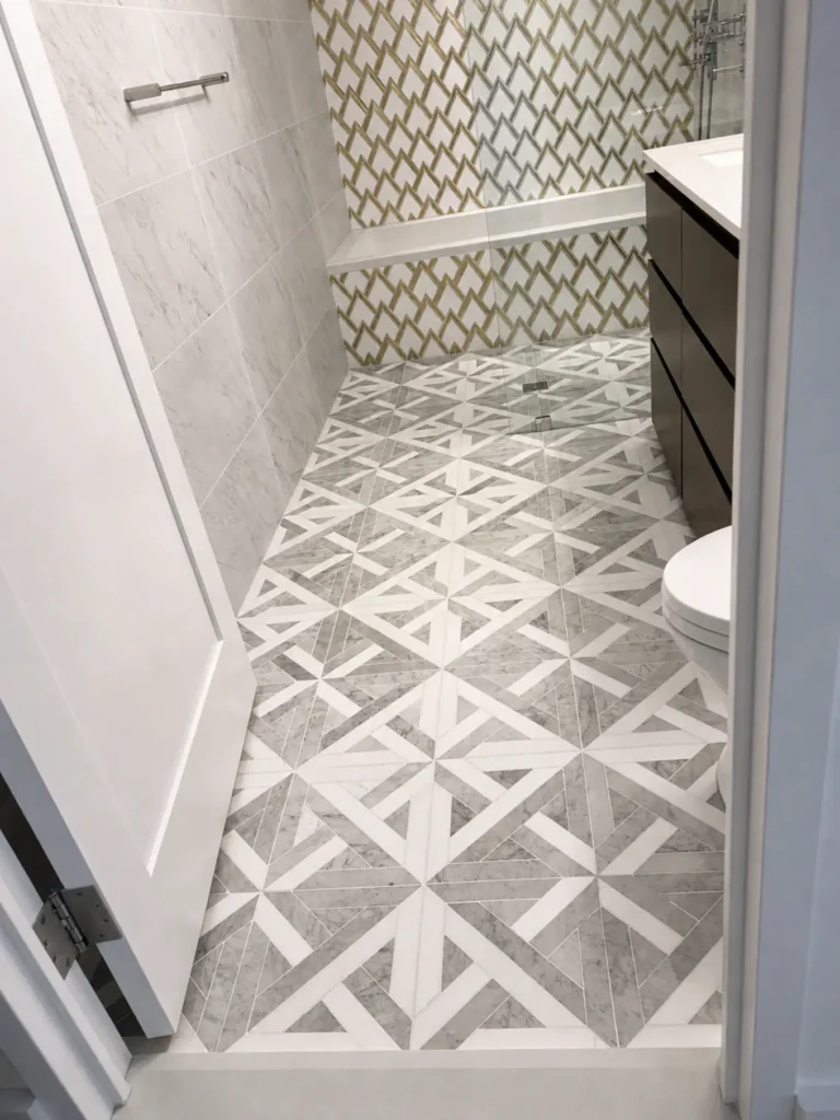 Completed Long Island City bathroom after shower violation correction and gut renovation