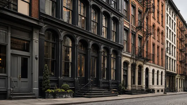 Historic cast-iron architecture in Tribeca, Manhattan