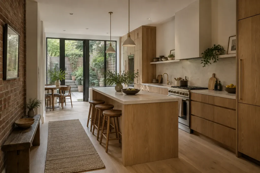 Representative renovated garden-level kitchen in a Fort Greene brownstone