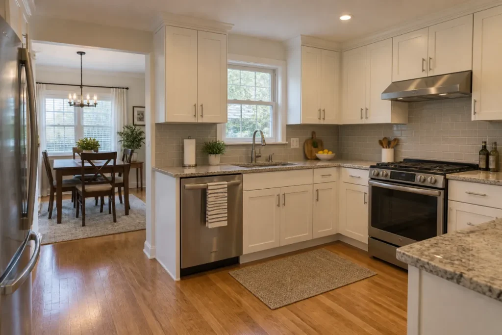 Representative renovated kitchen in a one-family Oakwood home