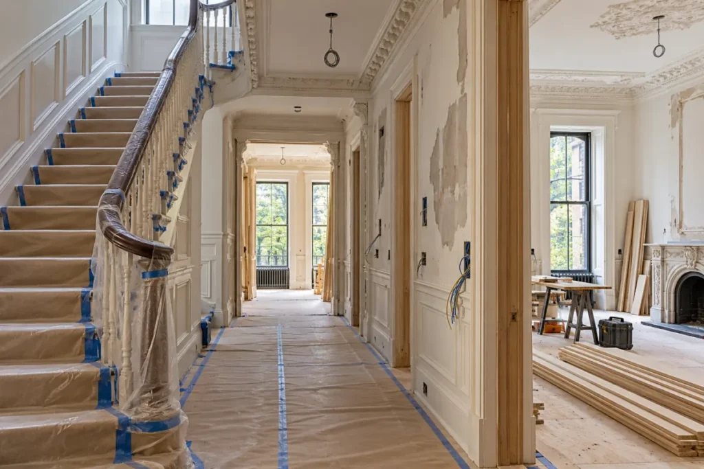 Representative structural and finish restoration work inside a Gramercy Park townhouse