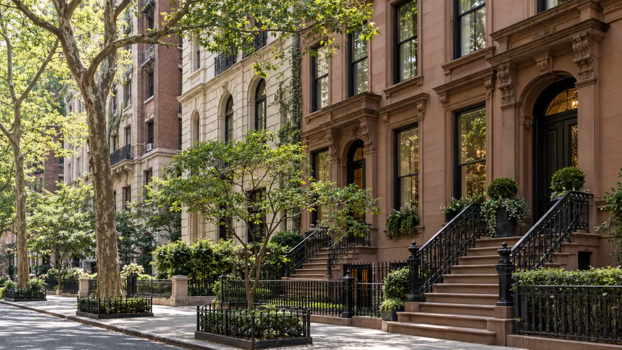 Representative landmarked townhouses and pre-war residences near Gramercy Park, Manhattan