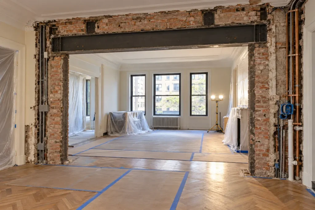 Representative construction opening connecting two Upper West Side pre-war apartments